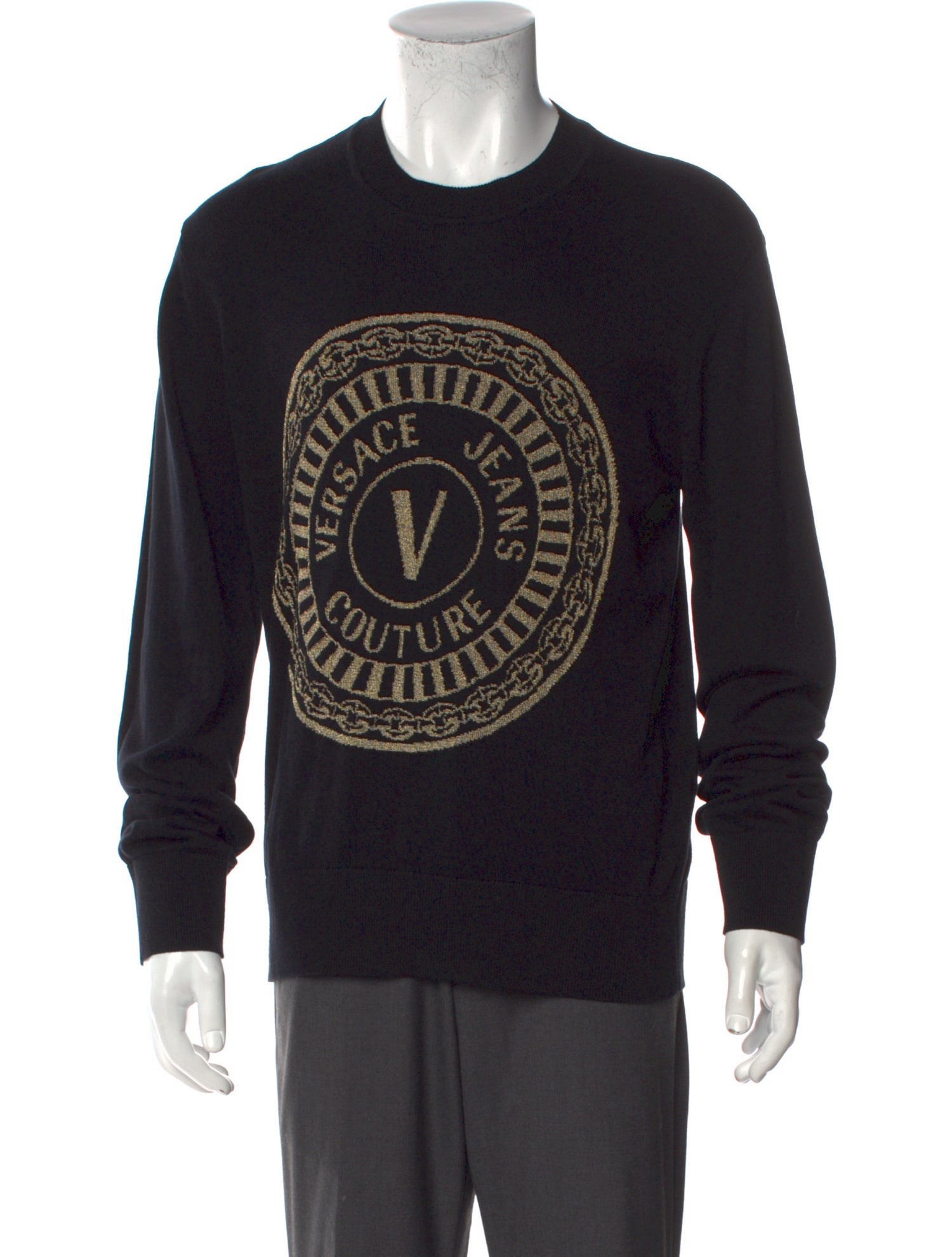Versace Jeans Couture Graphic Print Crew Neck Pullover