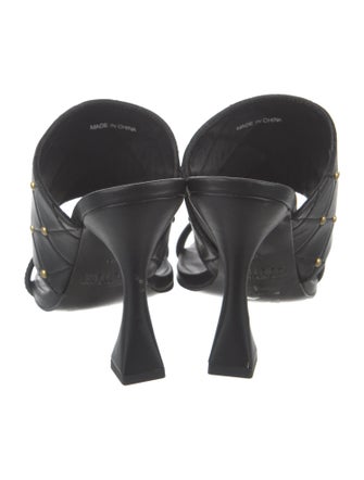 Versace Jeans Couture Leather Studded Accents Slides