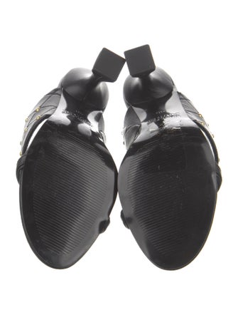 Versace Jeans Couture Leather Studded Accents Slides