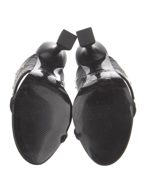 Versace Jeans Couture Leather Studded Accents Slides