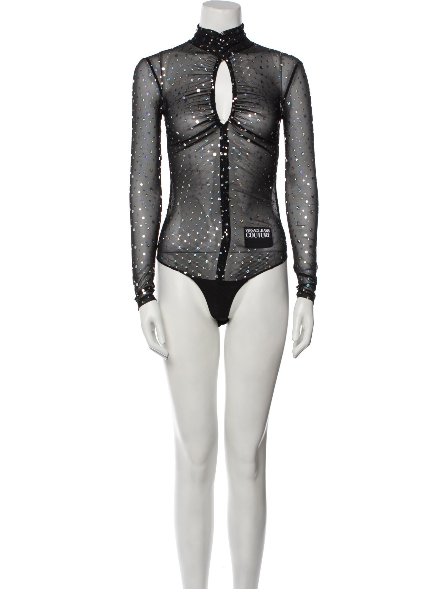 Versace Jeans Couture Mock Neck Long Sleeve Bodysuit