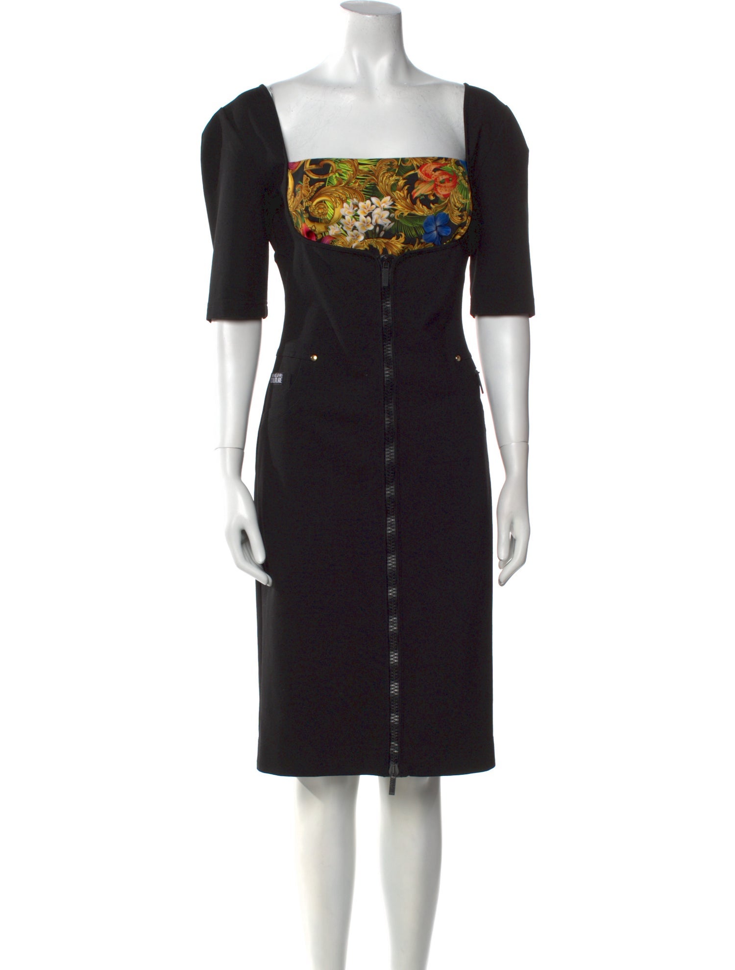 Versace Jeans Couture Square Neckline Knee-Length Dress