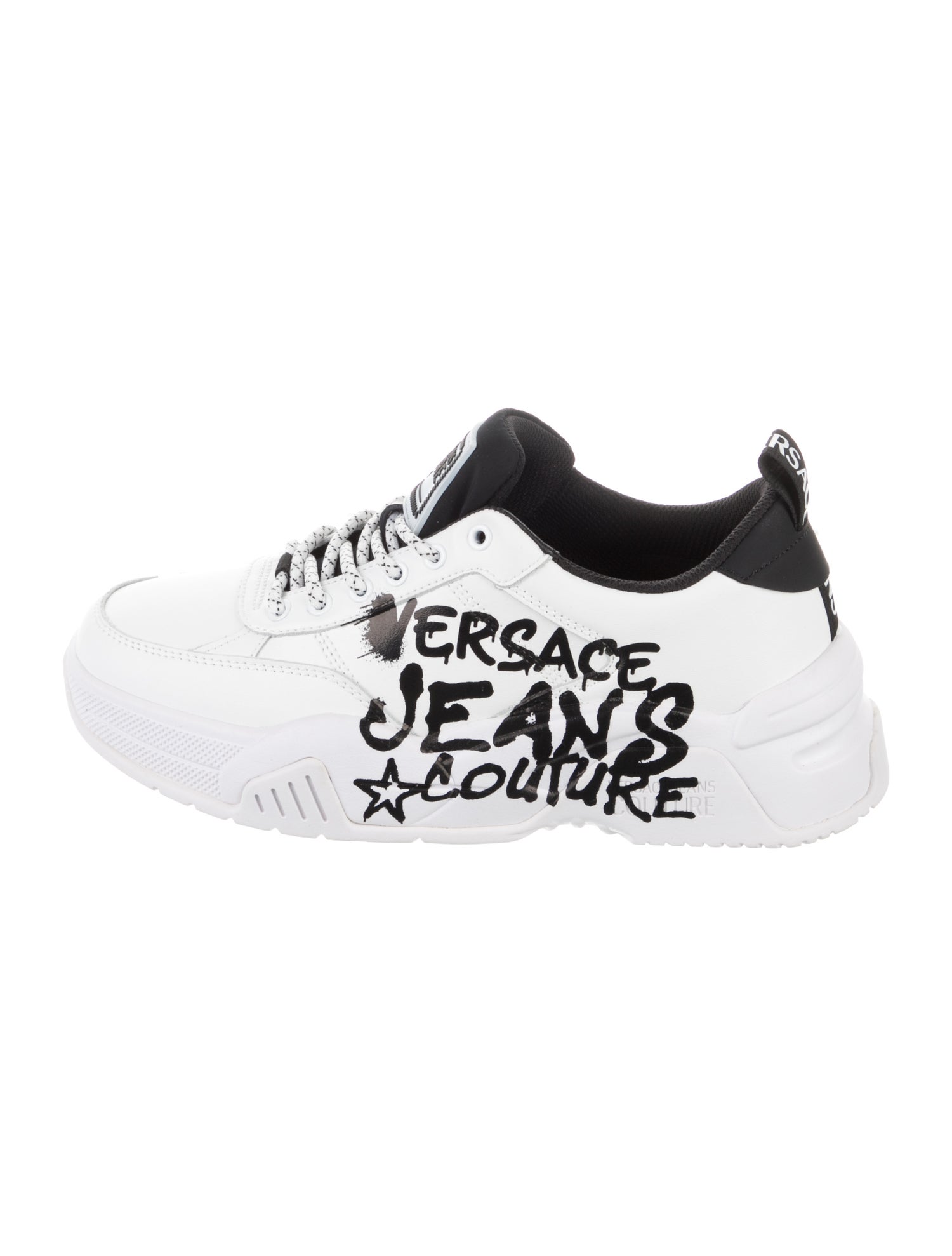 Versace Jeans Couture Leather Printed Sneakers