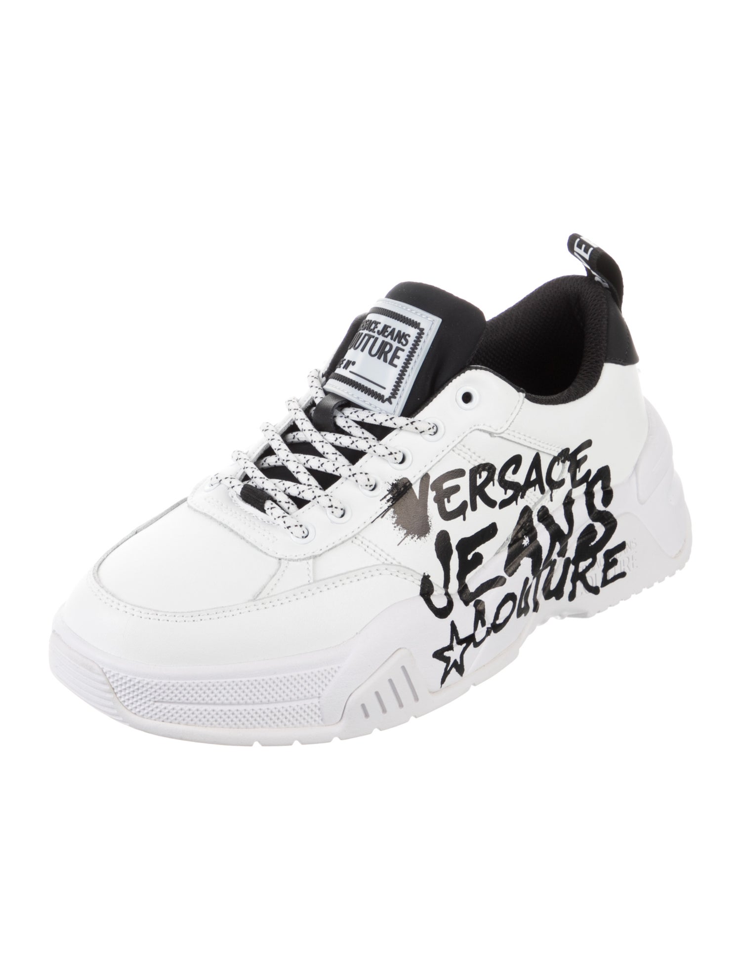 Versace Jeans Couture Leather Printed Sneakers