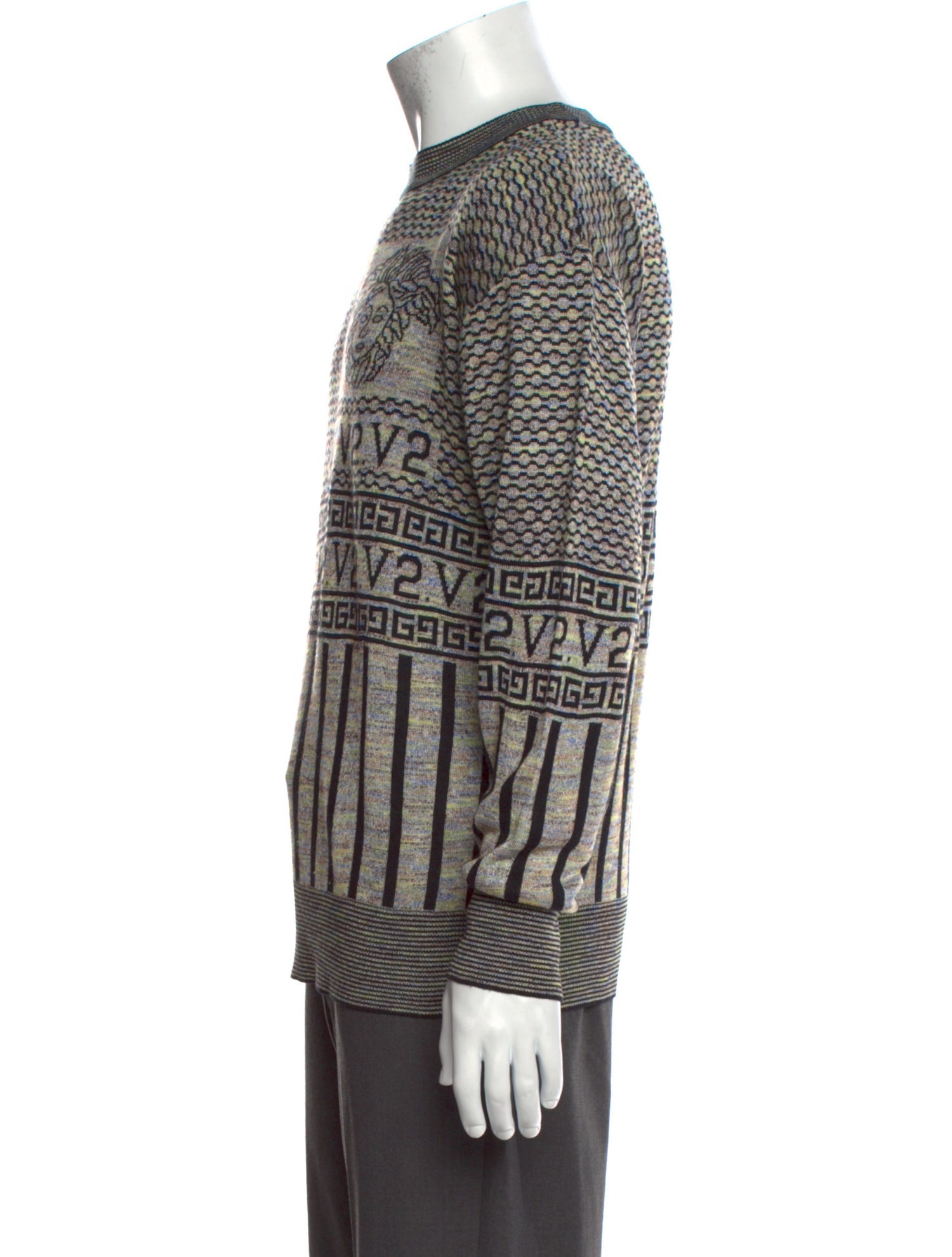 Versace Jeans Couture Printed Crew Neck Pullover