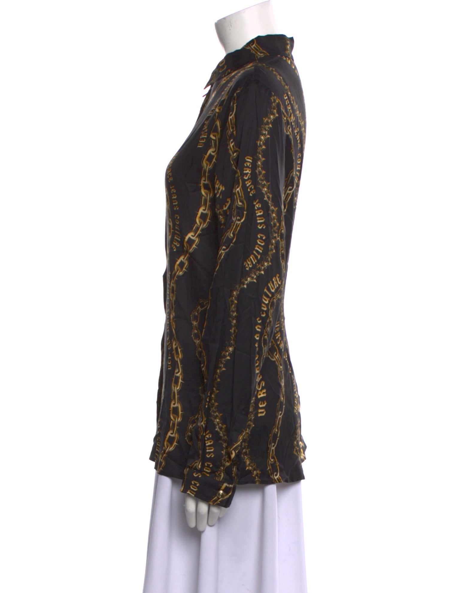 Versace Jeans Couture Vintage Patterned Button-Up Top w/ Tags