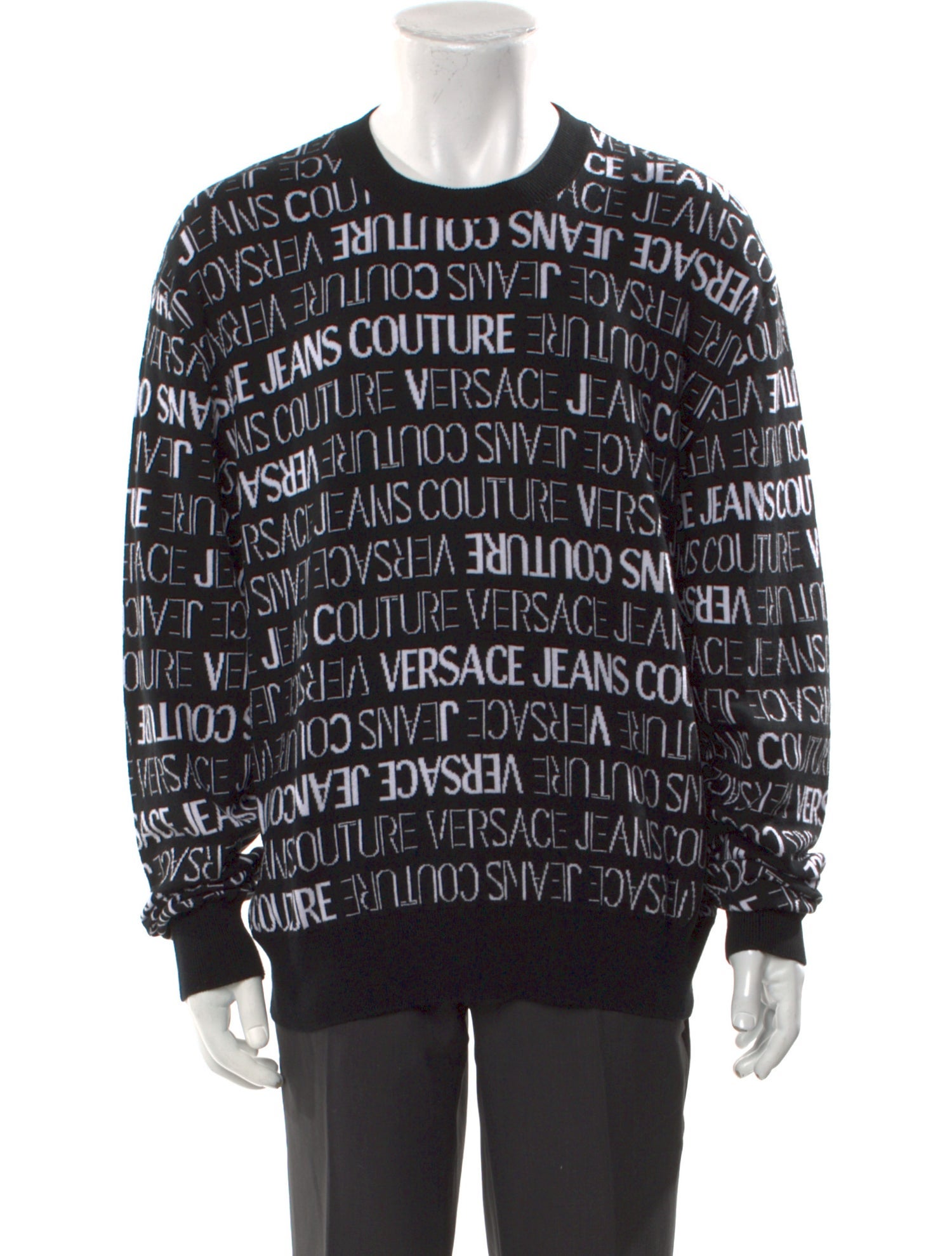 Versace Jeans Couture Printed Crew Neck Pullover