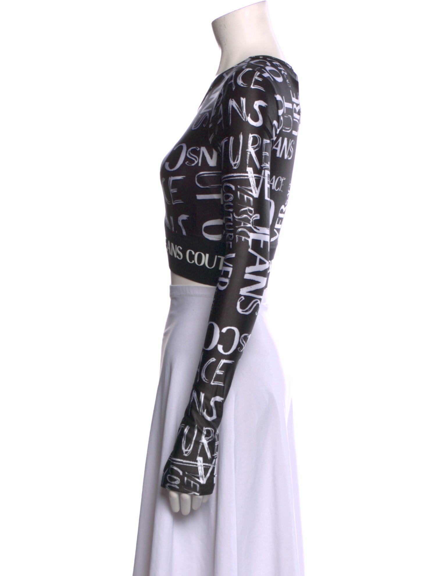 Versace Jeans Couture Printed Scoop Neck Crop Top w/ Tags