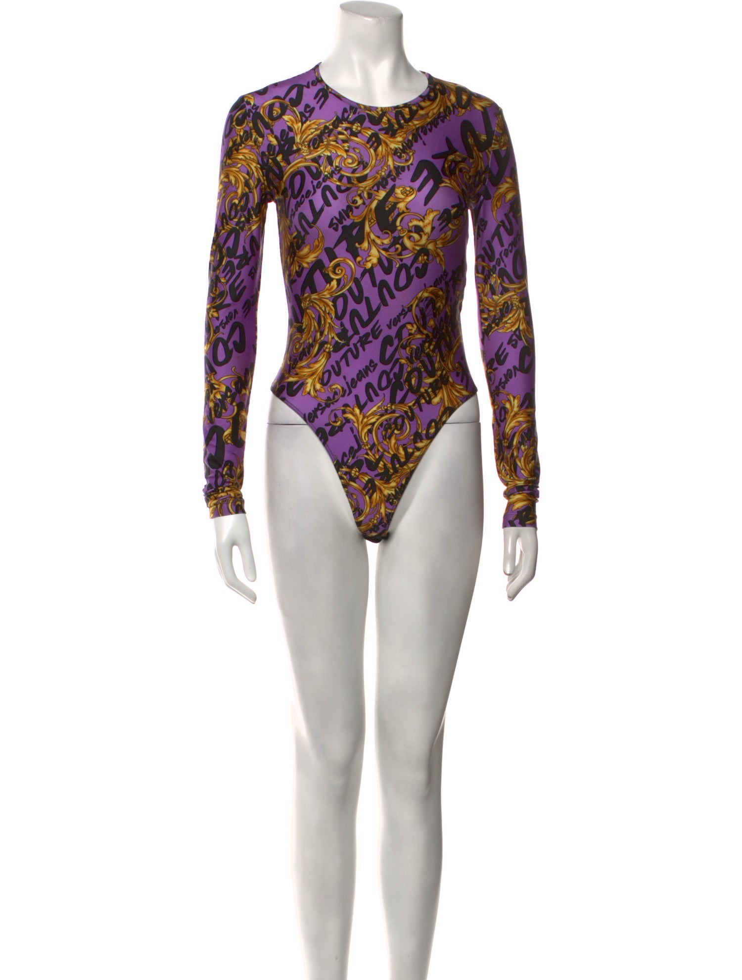 Versace Jeans Couture Printed Crew Neck Bodysuit