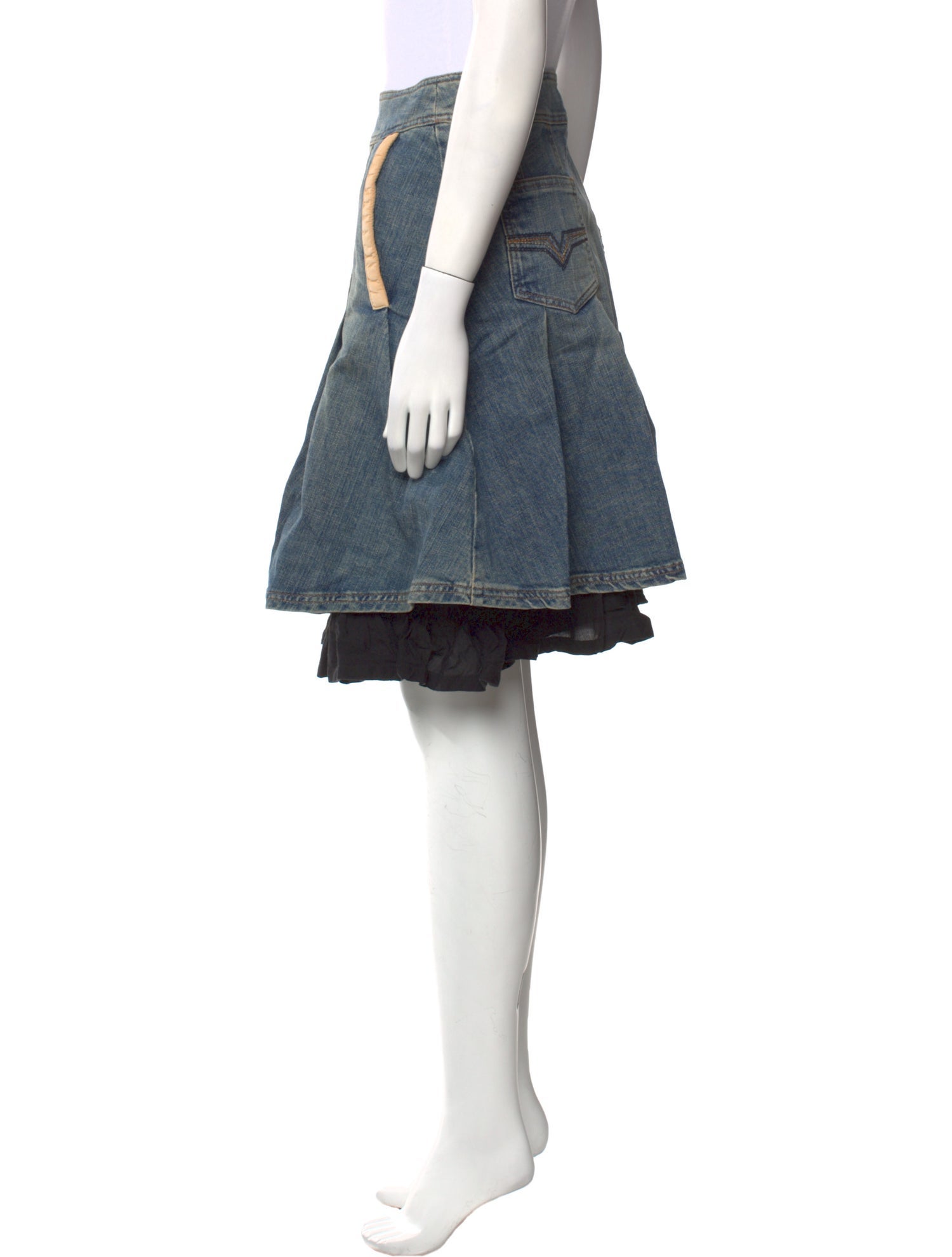 Versace Jeans Couture Crystal Embellishments Knee-Length Skirt