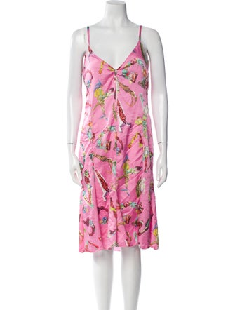 Versace Jeans Couture Floral Print Knee-Length Dress