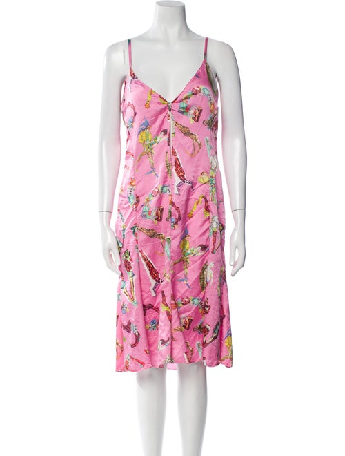 Versace Jeans Couture Floral Print Knee-Length Dress