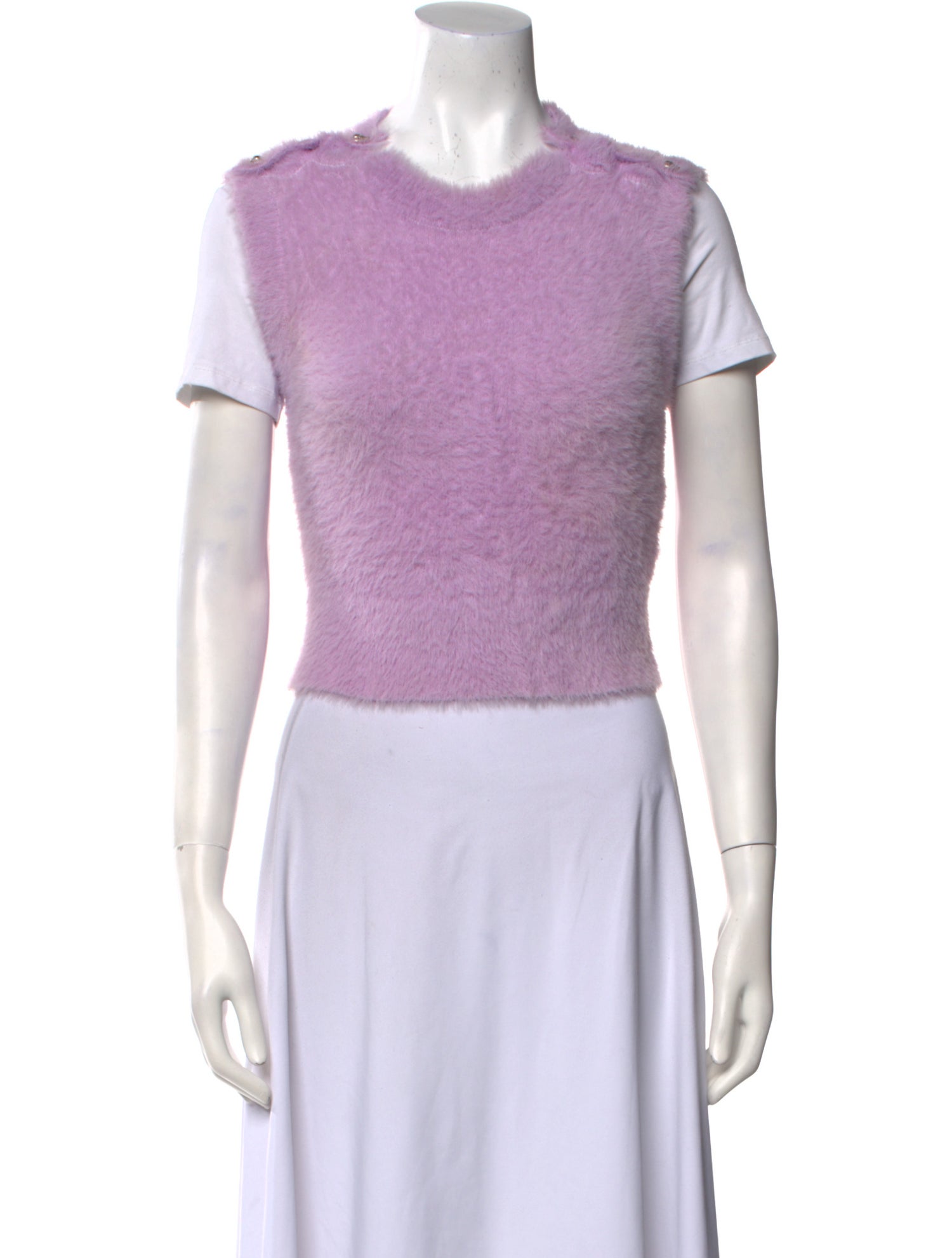 Versace Jeans Couture Nylon Crew Neck Crop Top