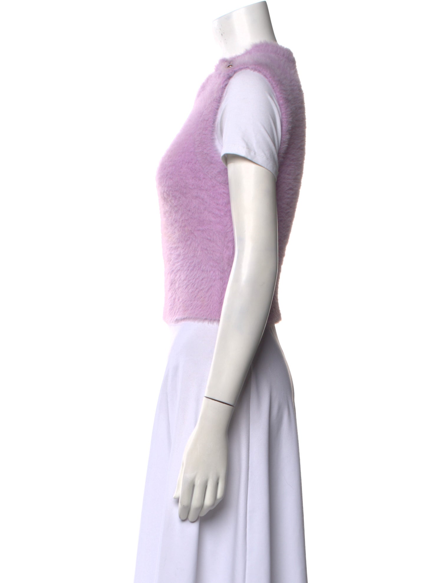 Versace Jeans Couture Nylon Crew Neck Crop Top