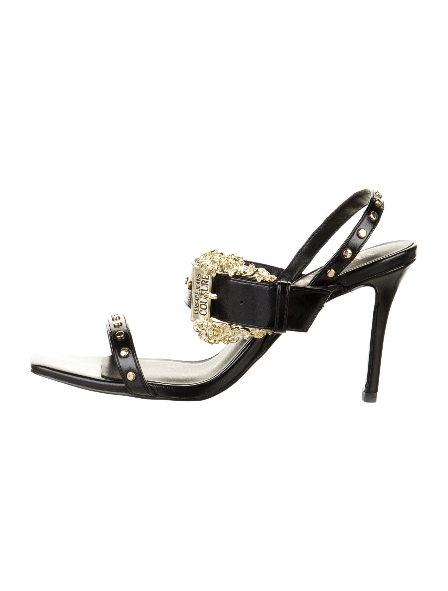 Versace Jeans Couture Leather Slingback Sandals