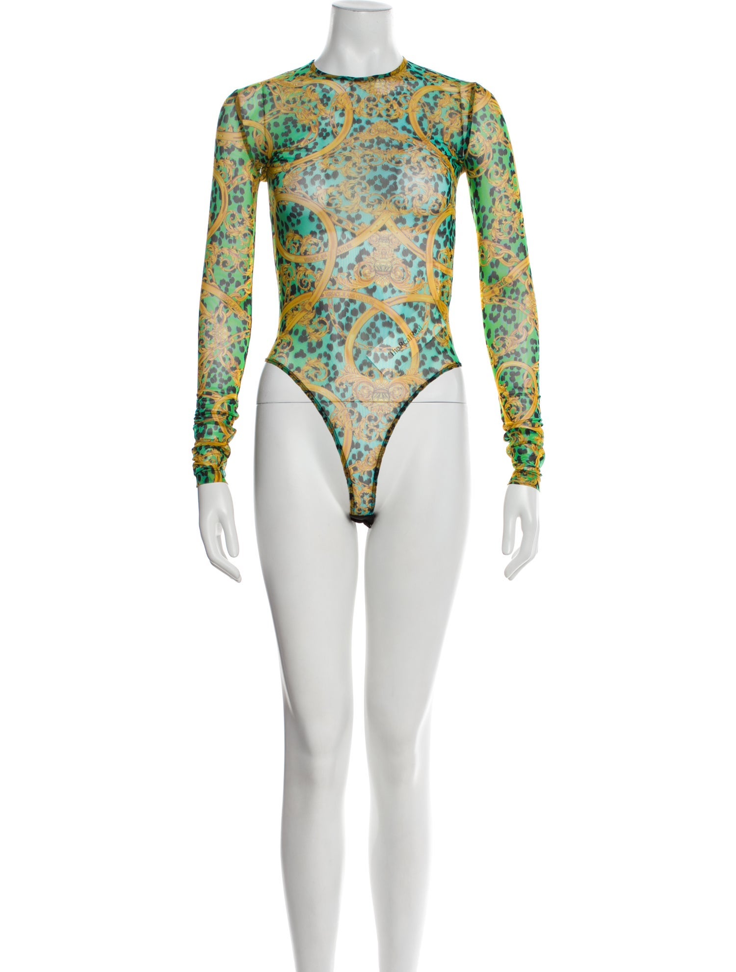 Versace Jeans Couture Floral Print Crew Neck Bodysuit