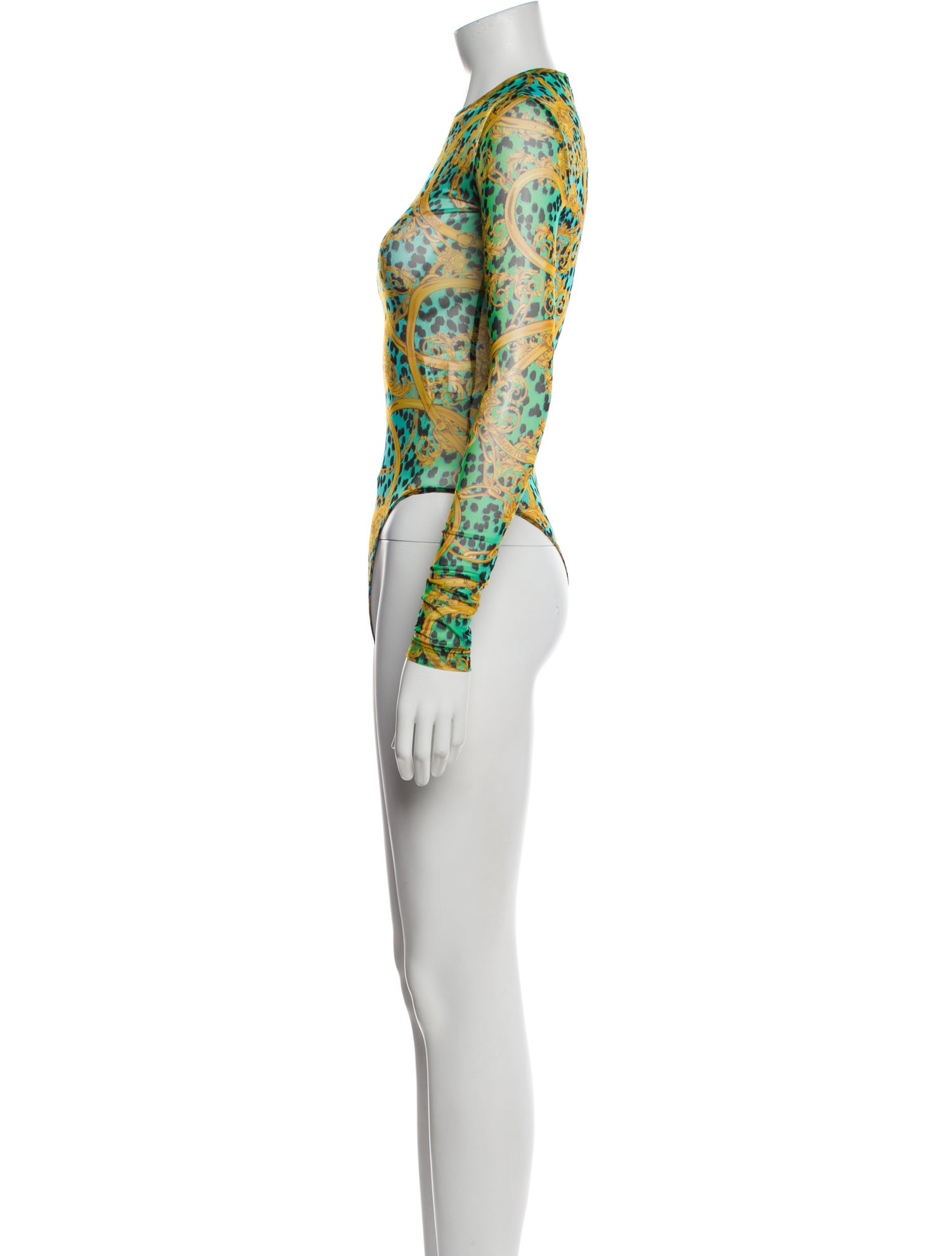 Versace Jeans Couture Floral Print Crew Neck Bodysuit
