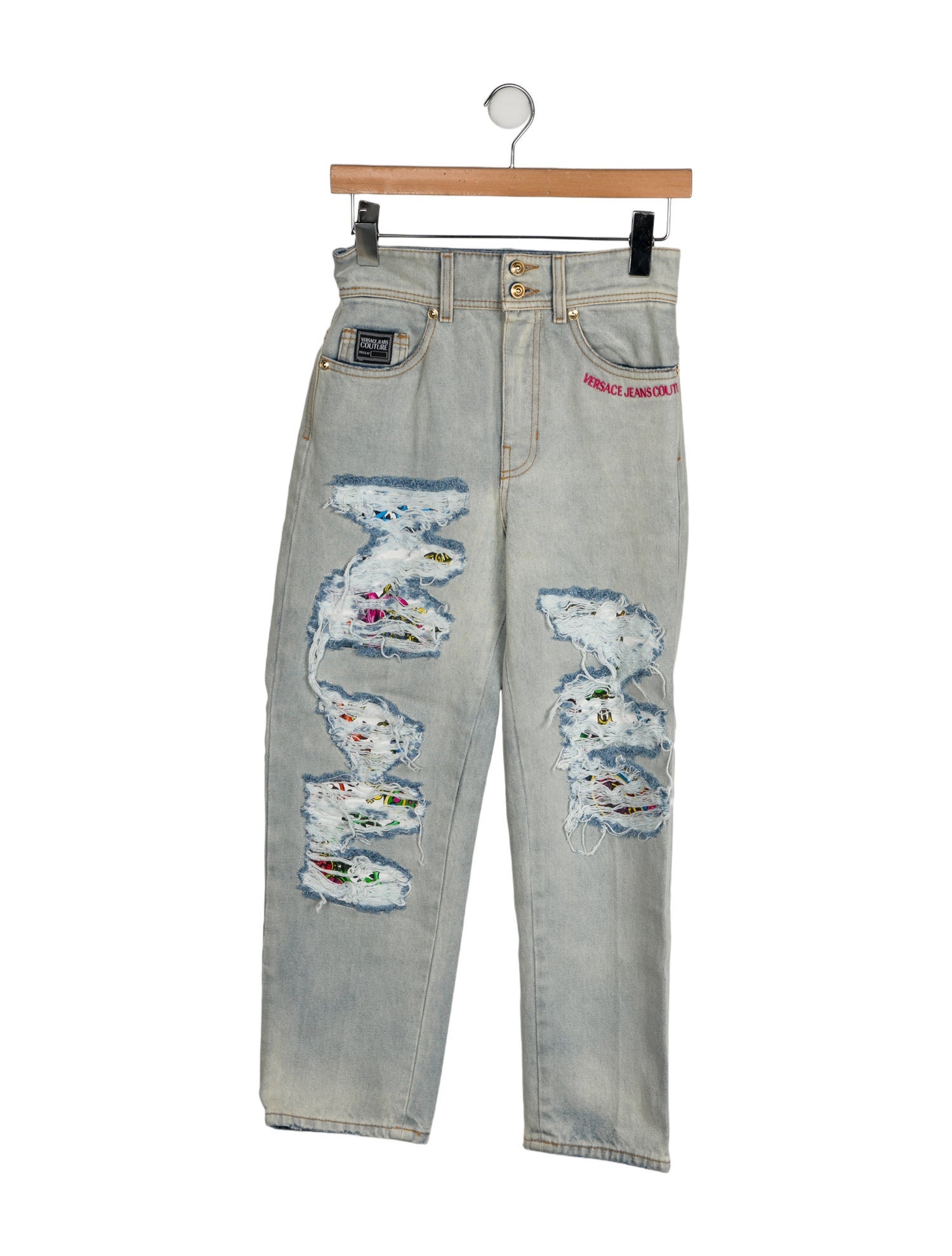 Versace Jeans Couture High-Rise Straight Leg Jeans