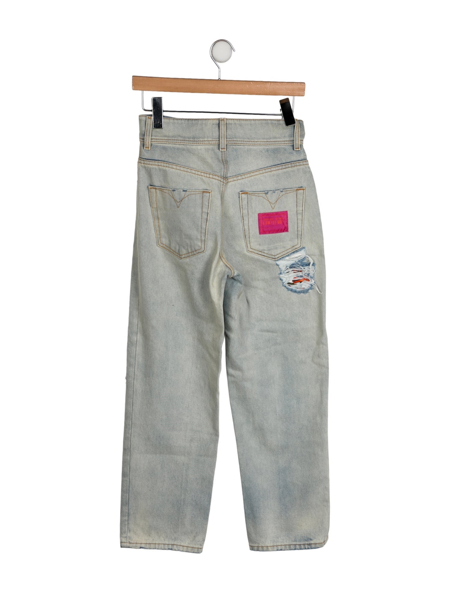 Versace Jeans Couture High-Rise Straight Leg Jeans