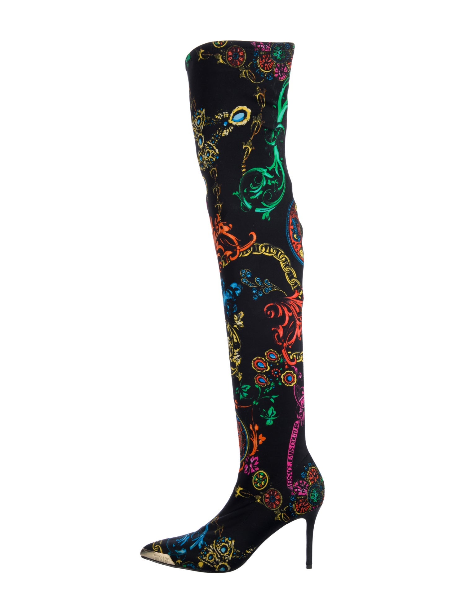 Versace Jeans Couture Neoprene Printed Sock Boots
