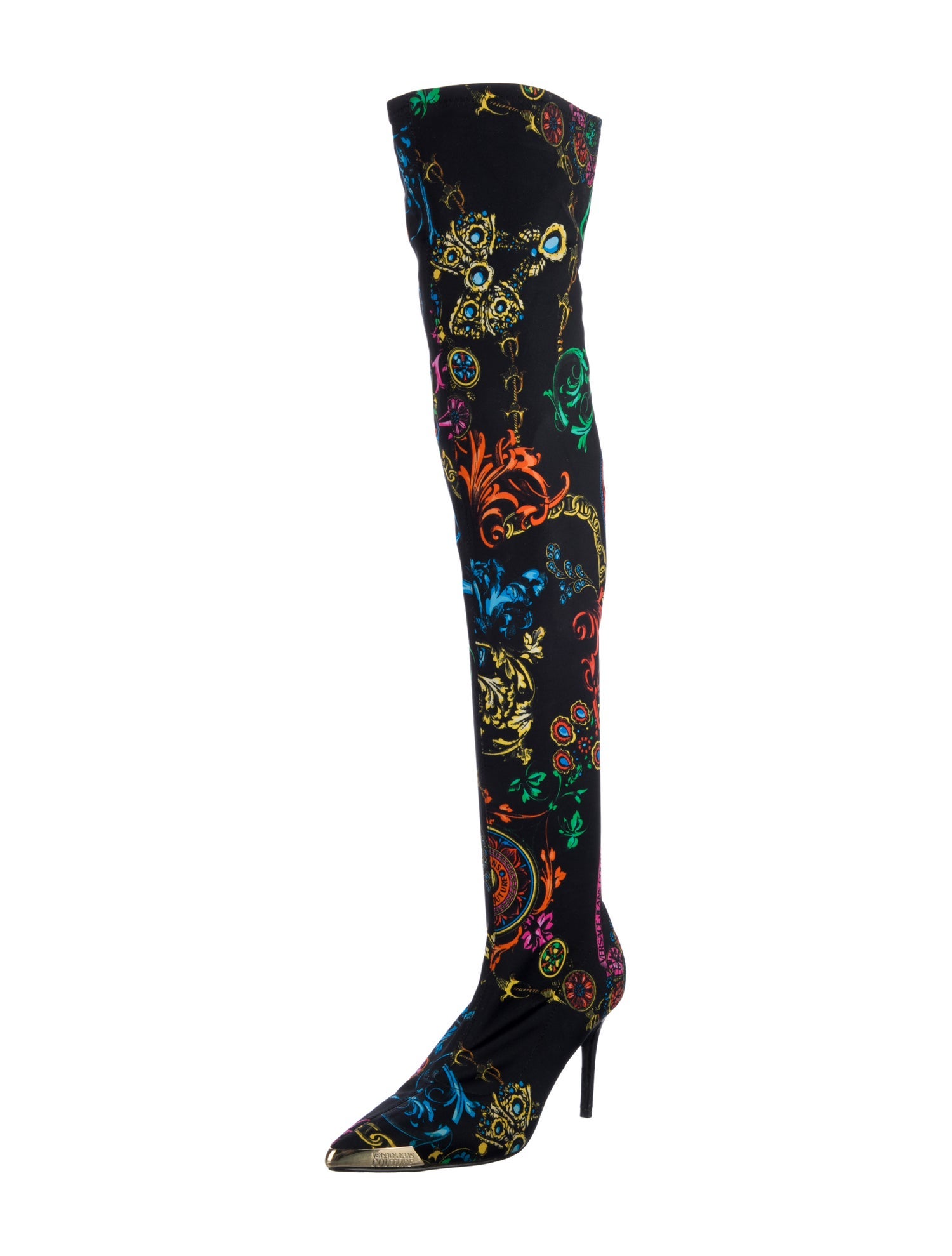 Versace Jeans Couture Neoprene Printed Sock Boots