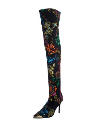 Versace Jeans Couture Neoprene Printed Sock Boots