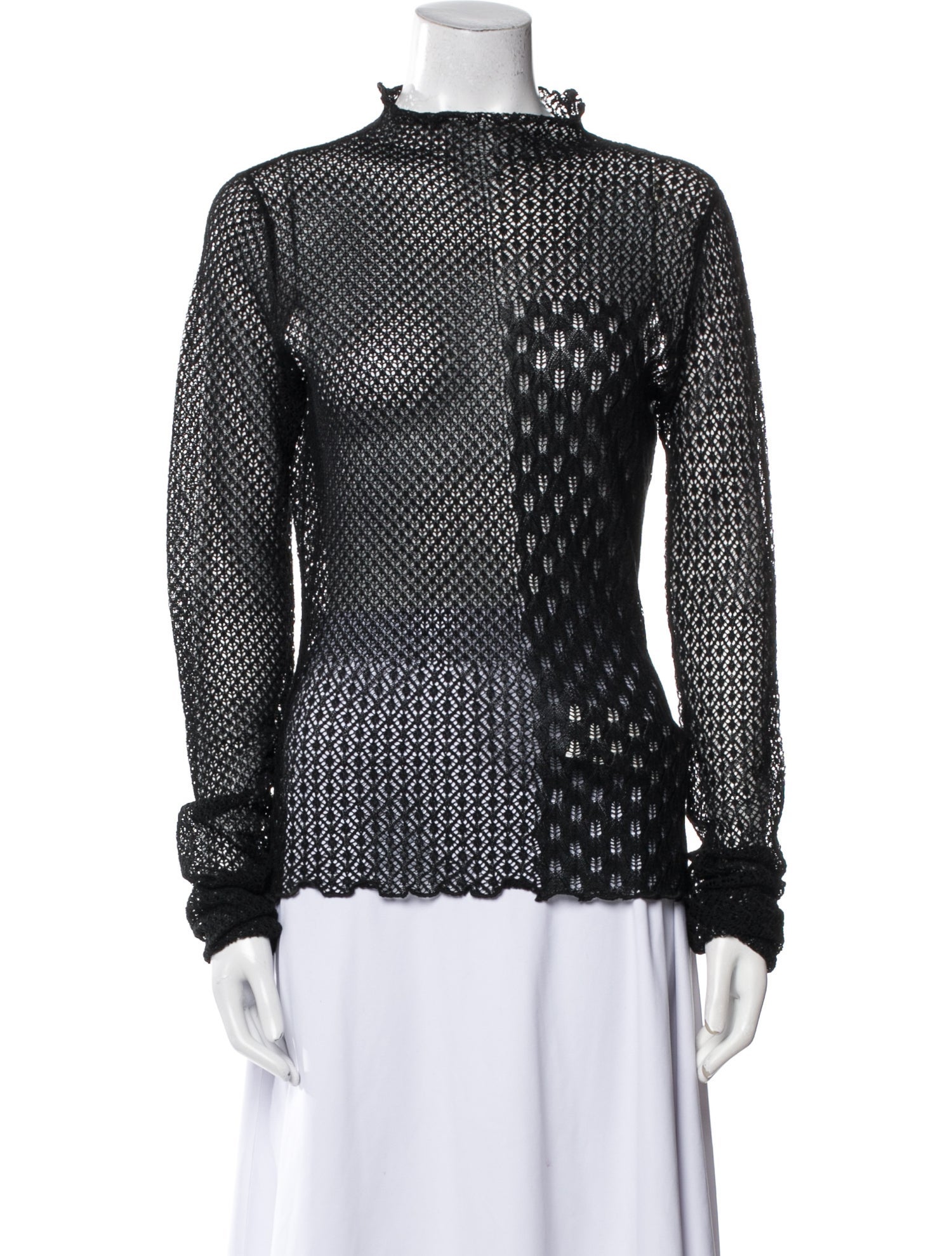 Versace Jeans Couture Patterned Mock Neck Blouse