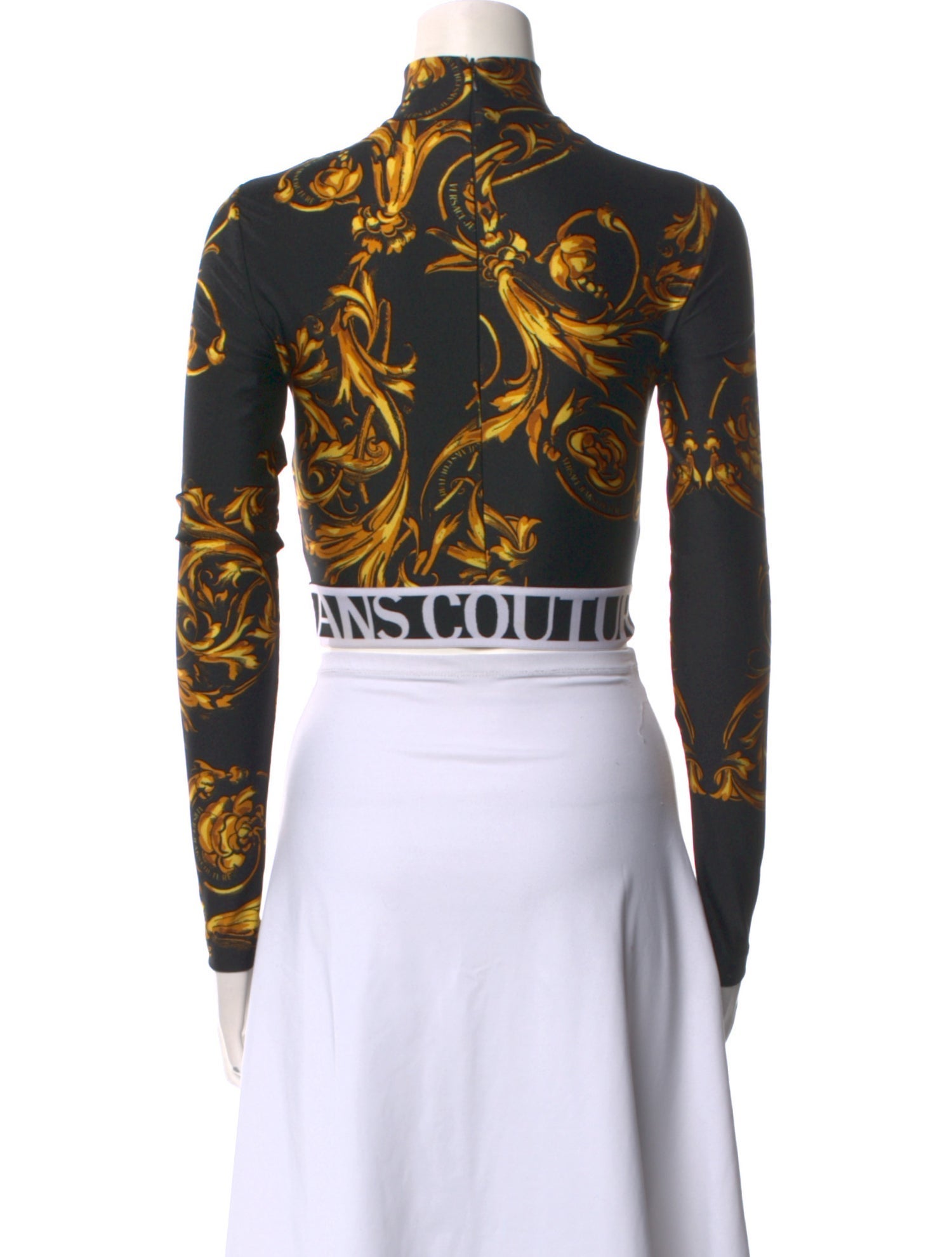 Versace Jeans Couture Printed Turtleneck Crop Top
