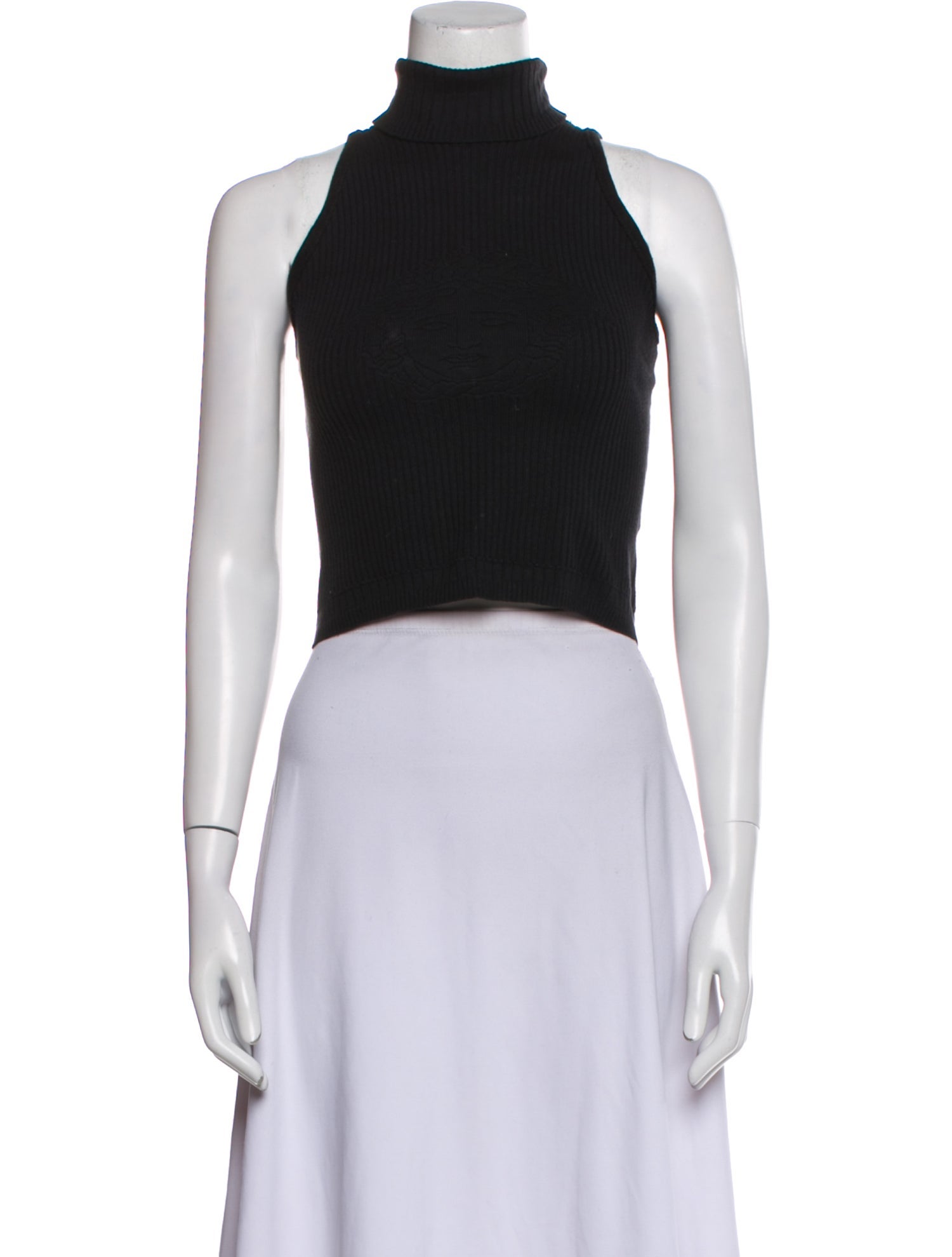 Versace Jeans Couture Turtleneck Sleeveless Crop Top
