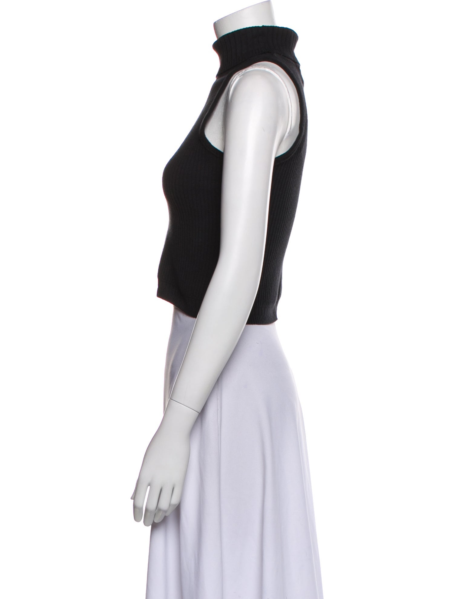 Versace Jeans Couture Turtleneck Sleeveless Crop Top