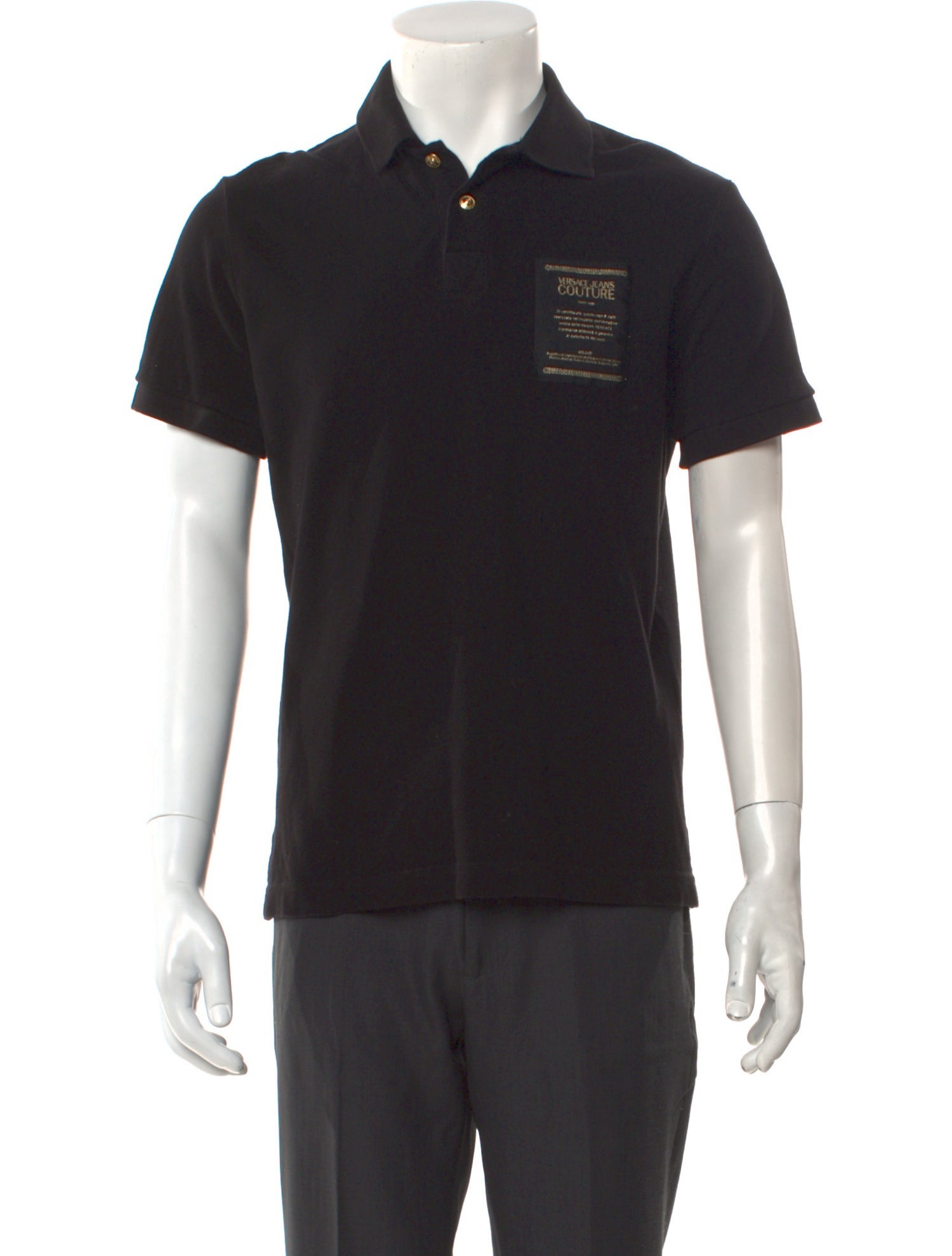 Versace Jeans Couture Graphic Print Crew Neck Polo Shirt