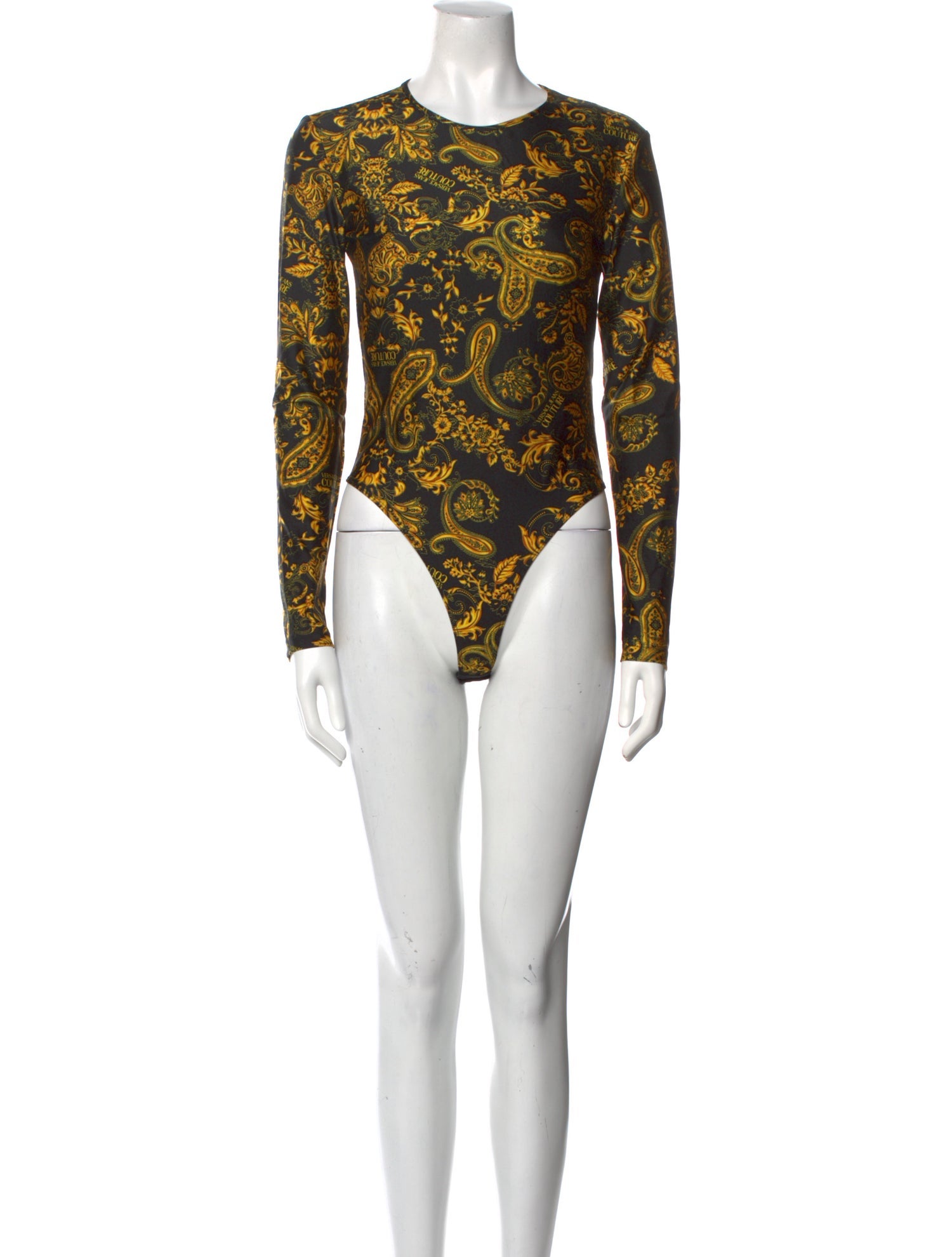 Versace Jeans Couture Floral Print Crew Neck Bodysuit
