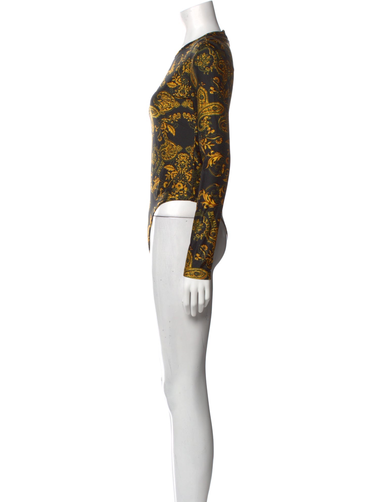Versace Jeans Couture Floral Print Crew Neck Bodysuit