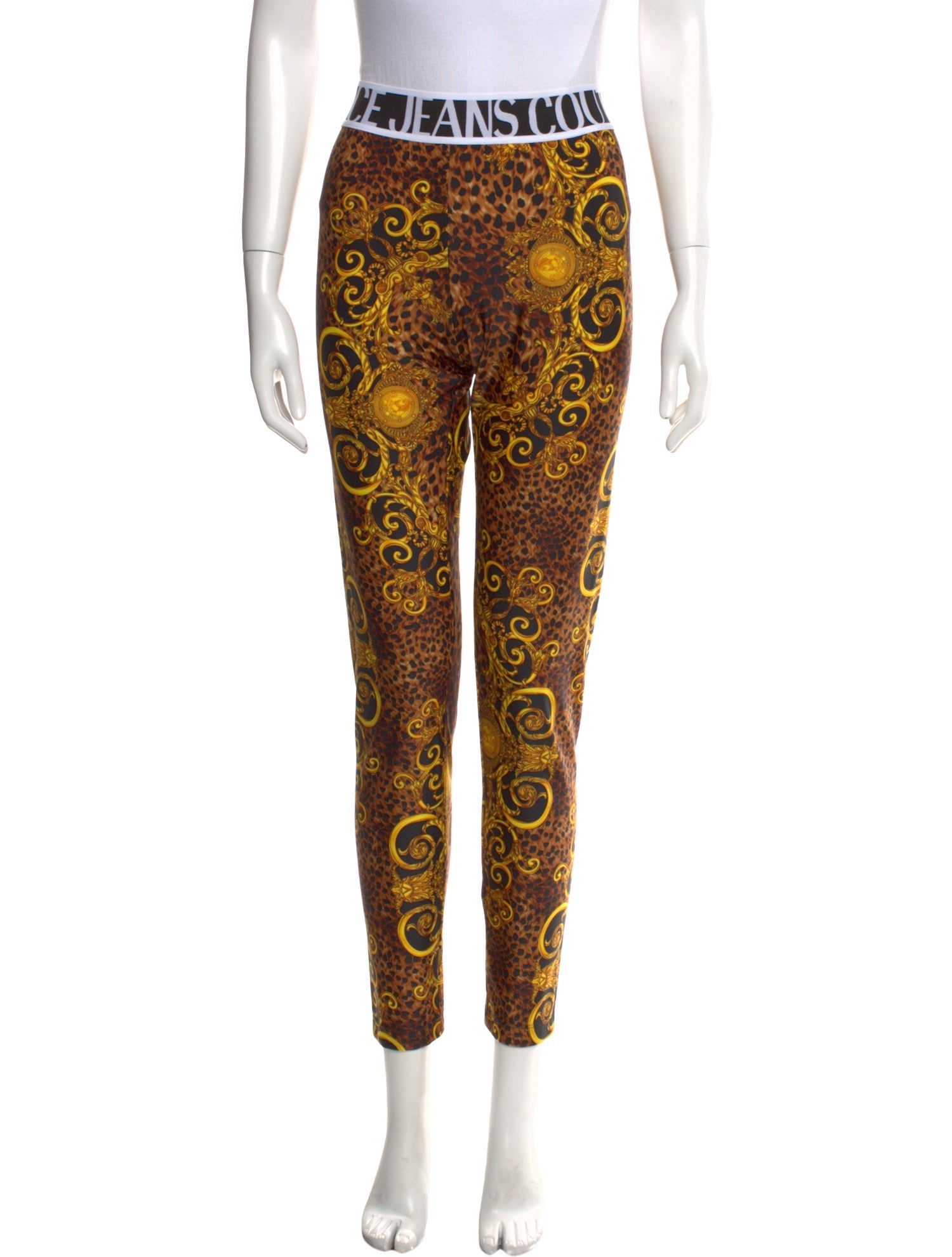 Versace Jeans Couture Animal Print Skinny Leg Pants