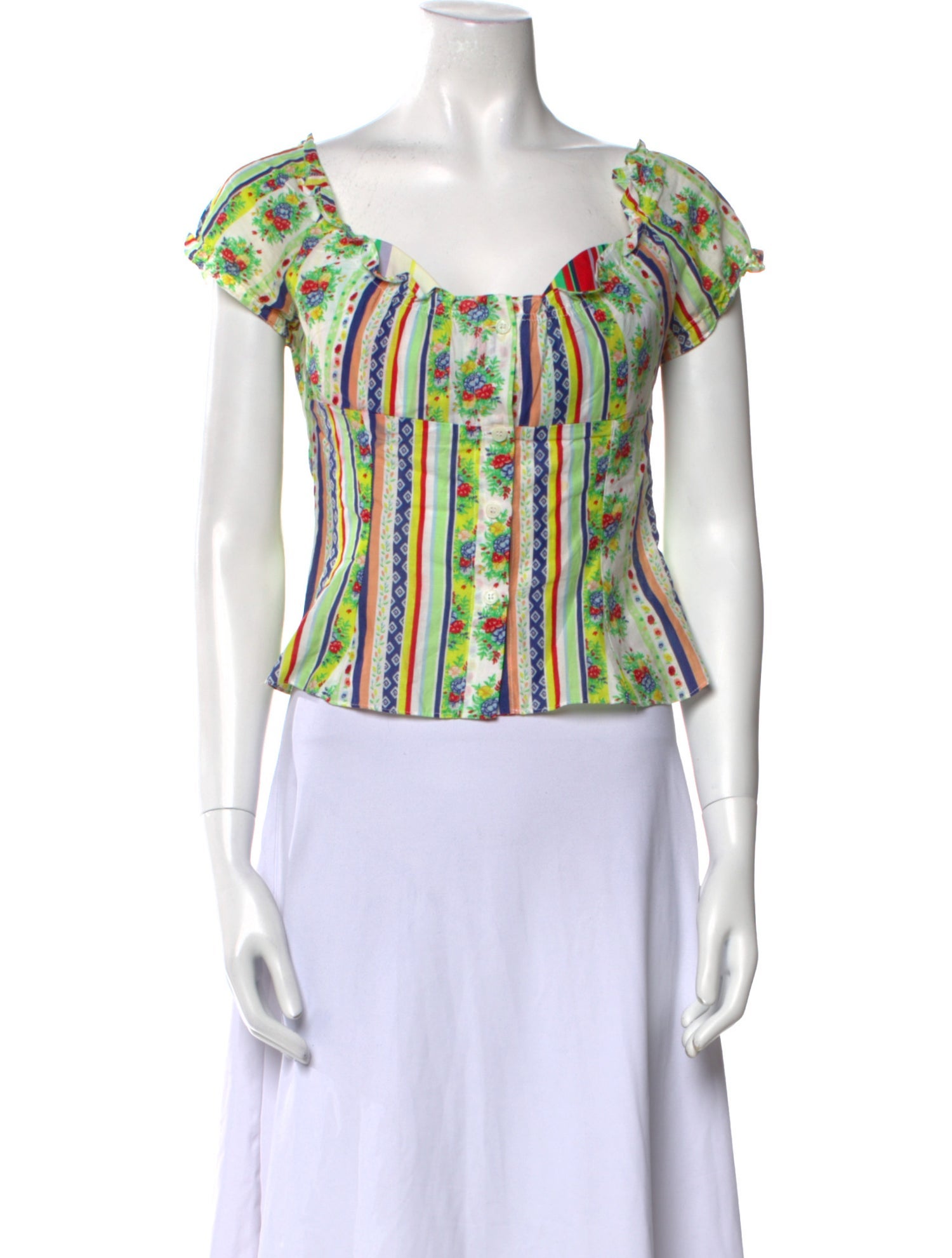 Versace Jeans Couture Printed Scoop Neck Top