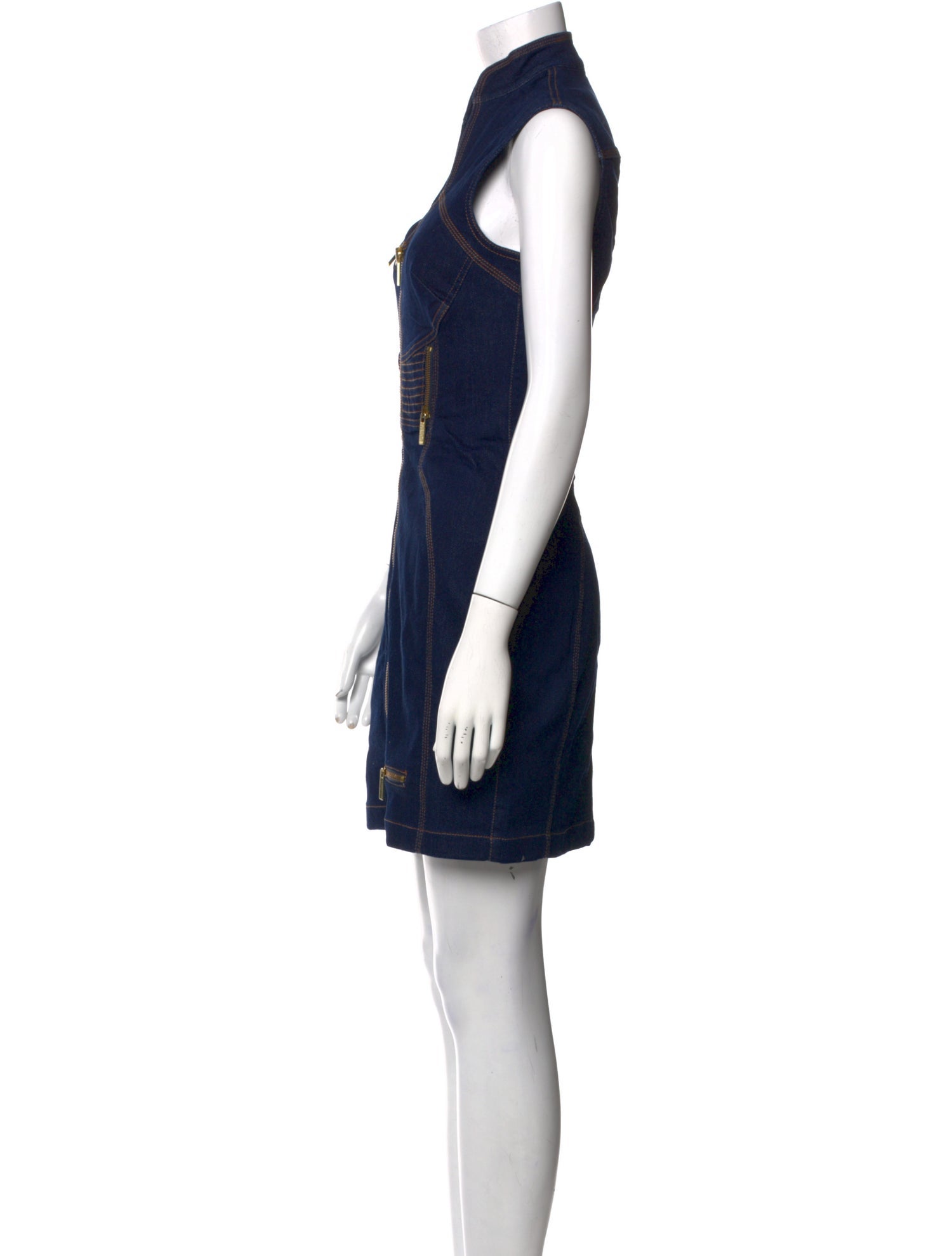 Versace Jeans Couture Mock Neck Mini Dress