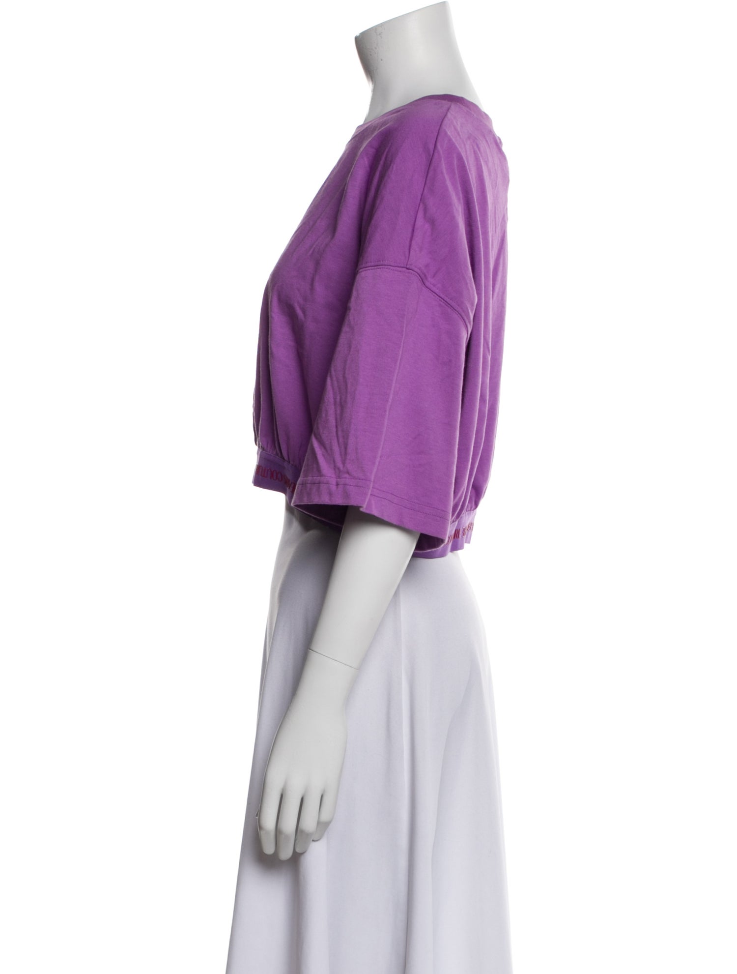 Versace Jeans Couture Crew Neck Short Sleeve Crop Top