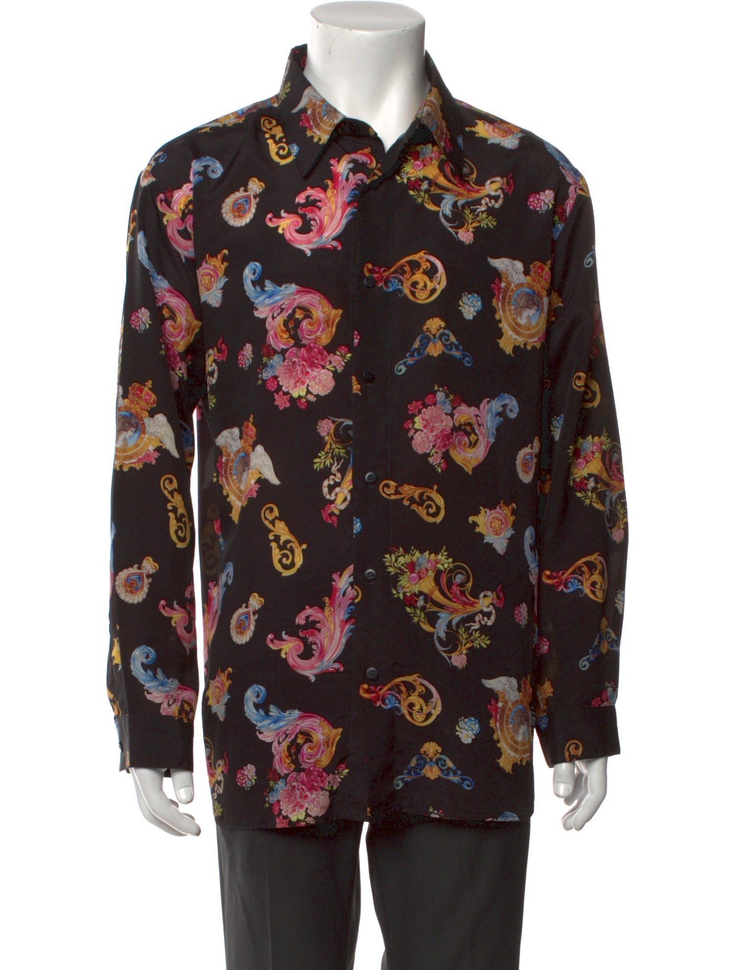 Versace Jeans Couture Floral Print Long Sleeve Shirt