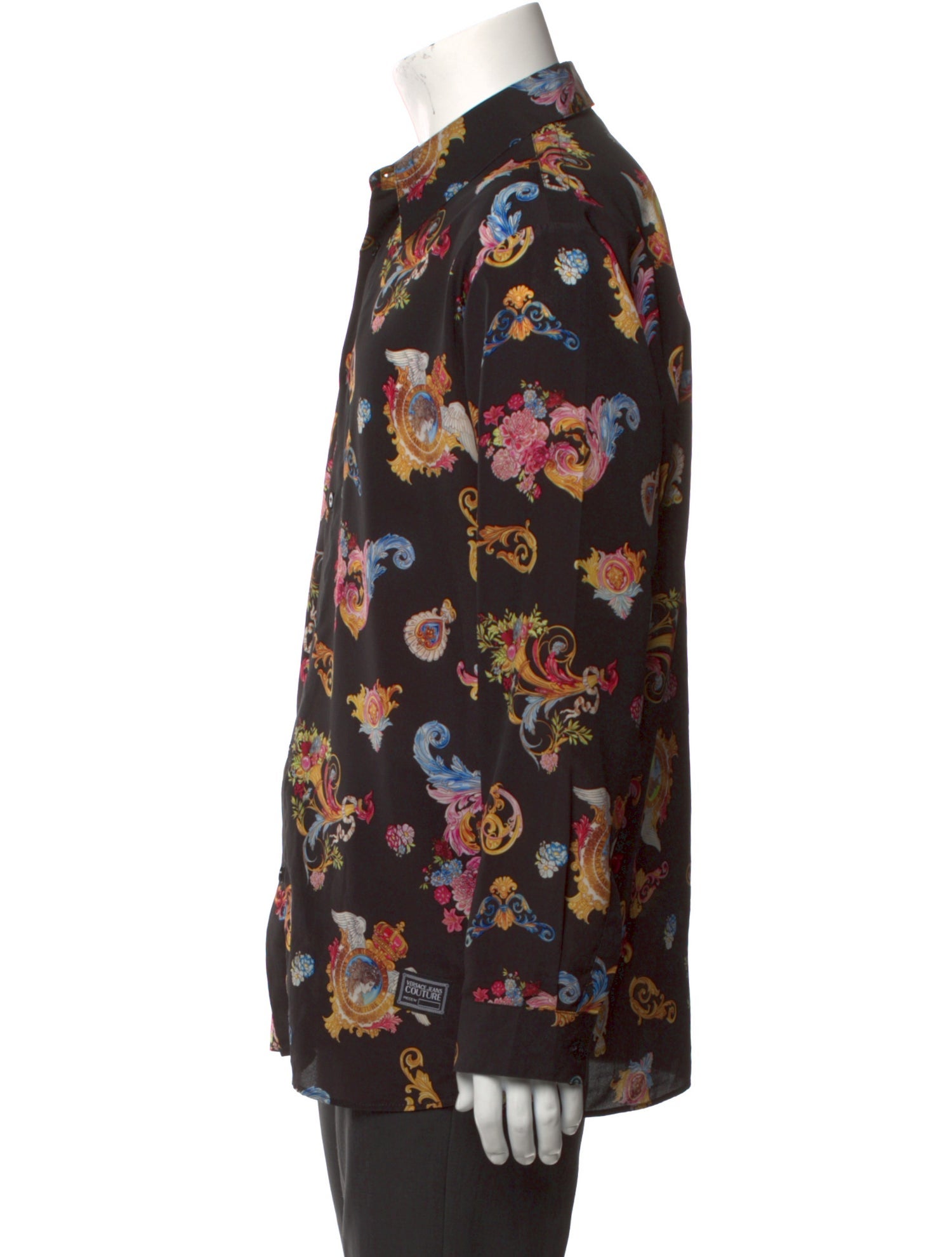 Versace Jeans Couture Floral Print Long Sleeve Shirt