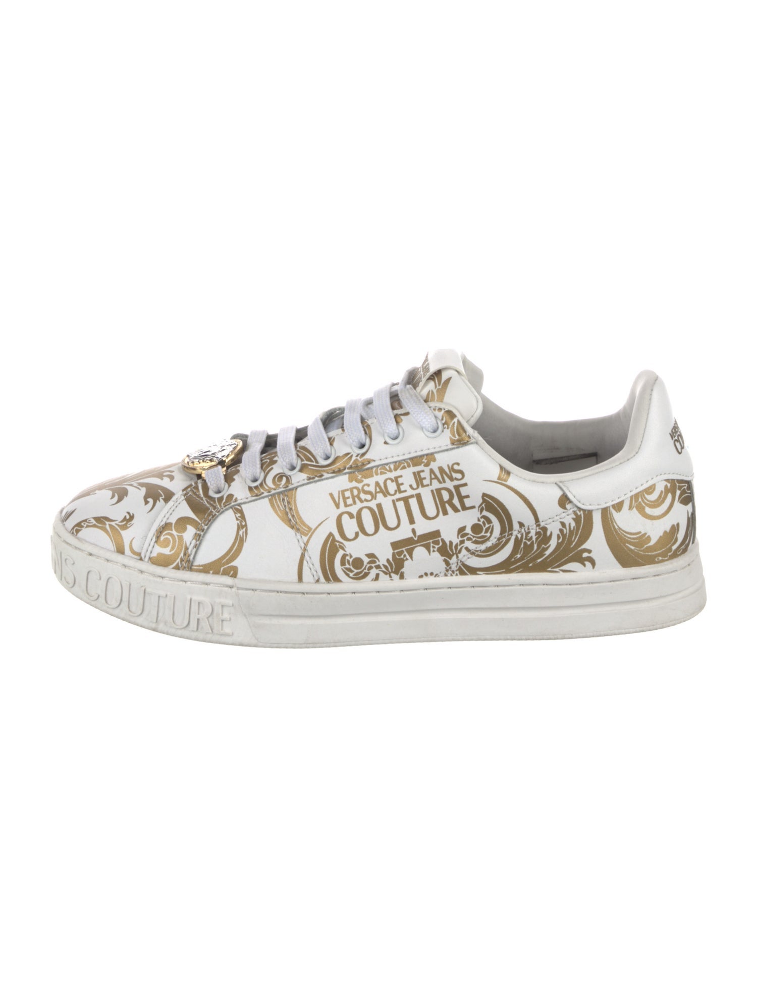 Versace Jeans Couture Leather Printed Sneakers