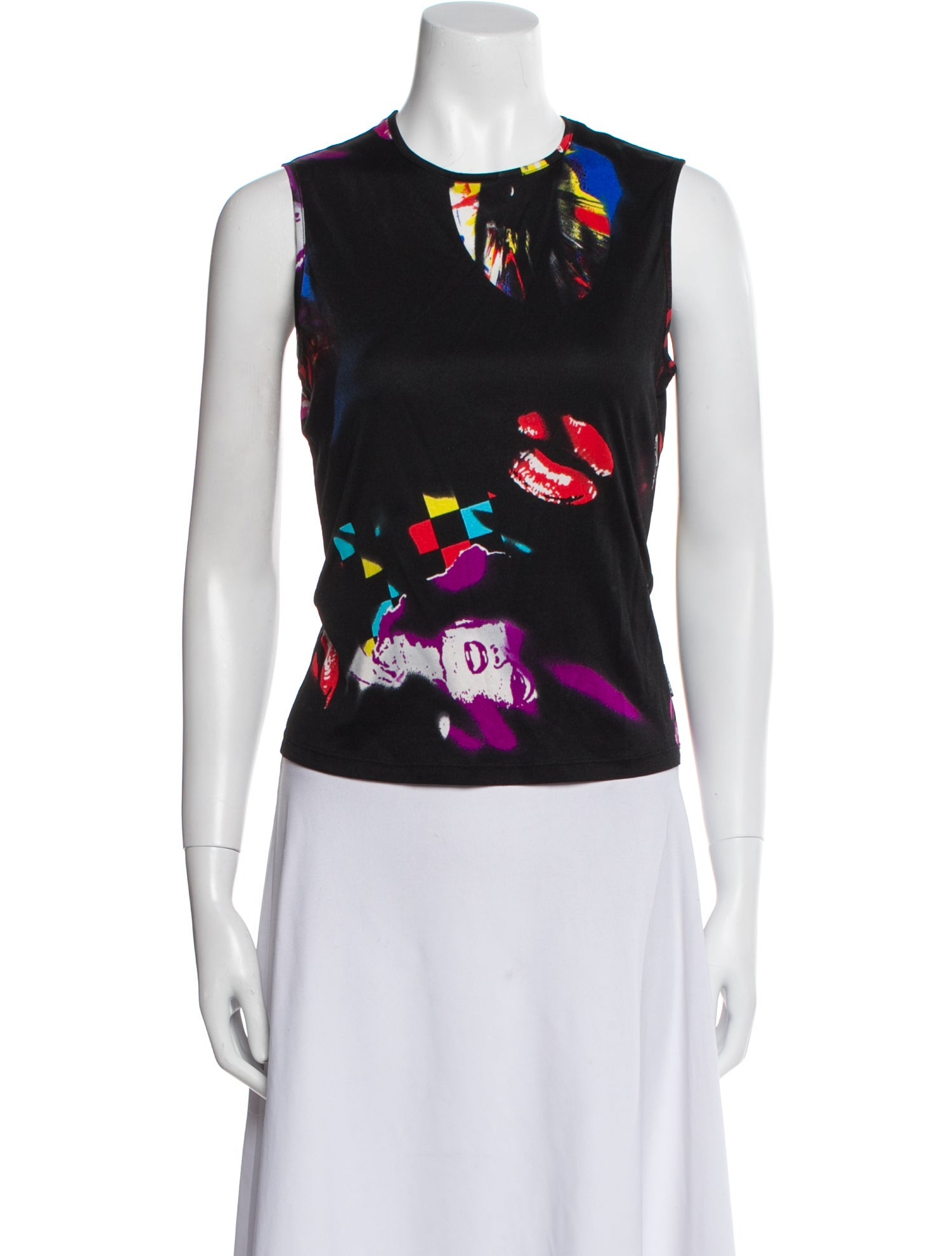 Versace Jeans Couture Printed Crew Neck Top