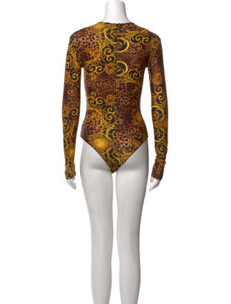 Versace Jeans Couture Printed Crew Neck Bodysuit