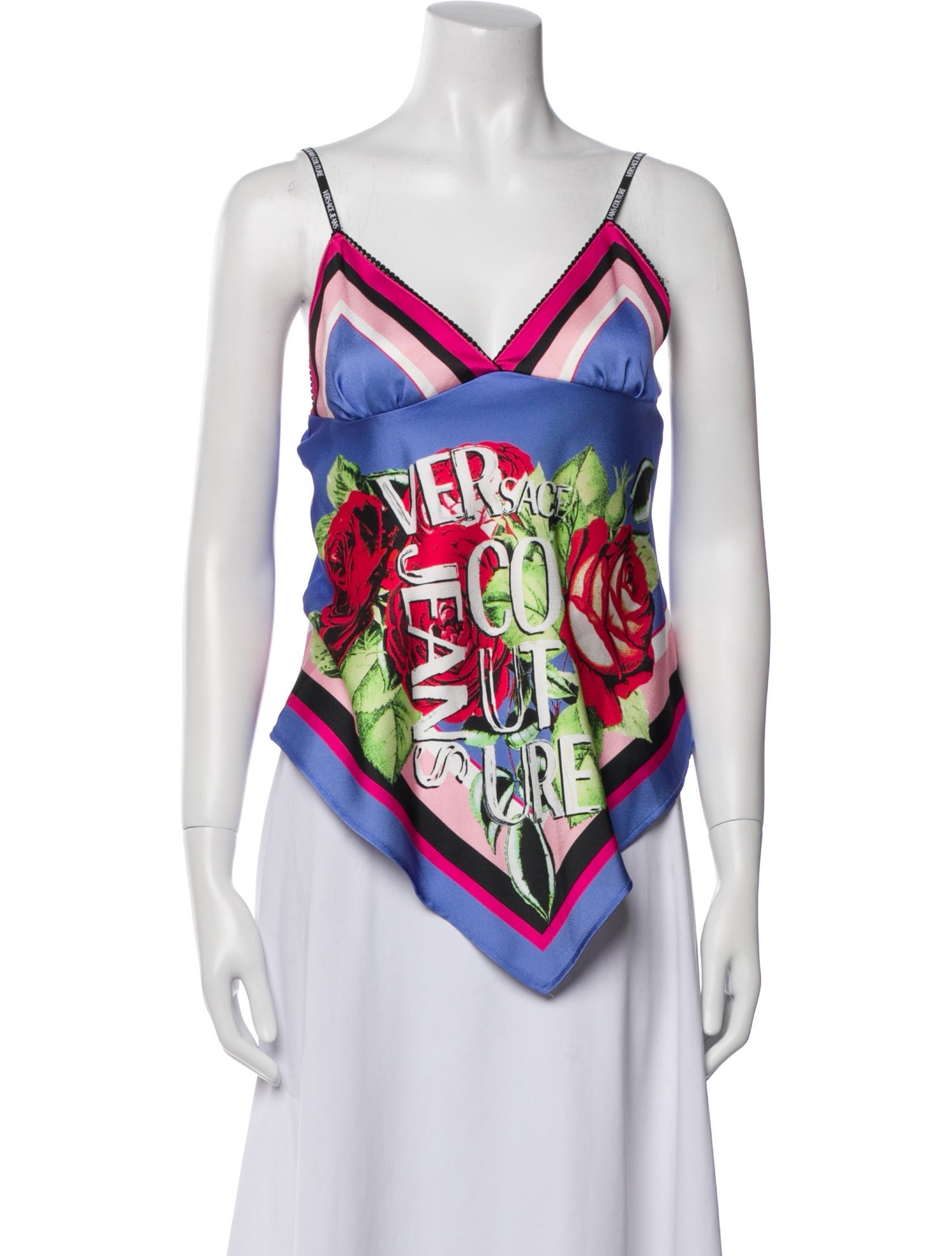 Versace Jeans Couture Printed V-Neck Top