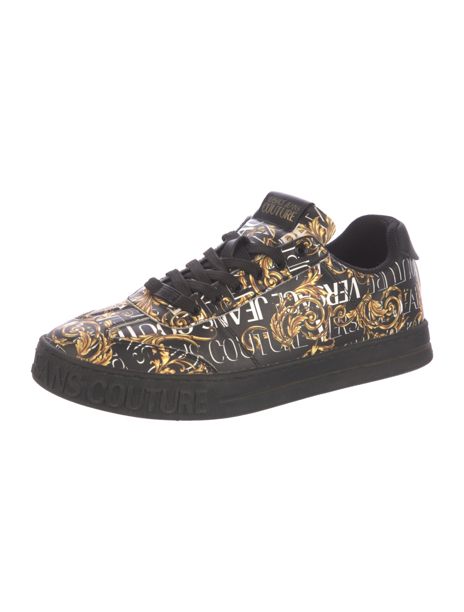 Versace Jeans Couture Leather Printed Sneakers