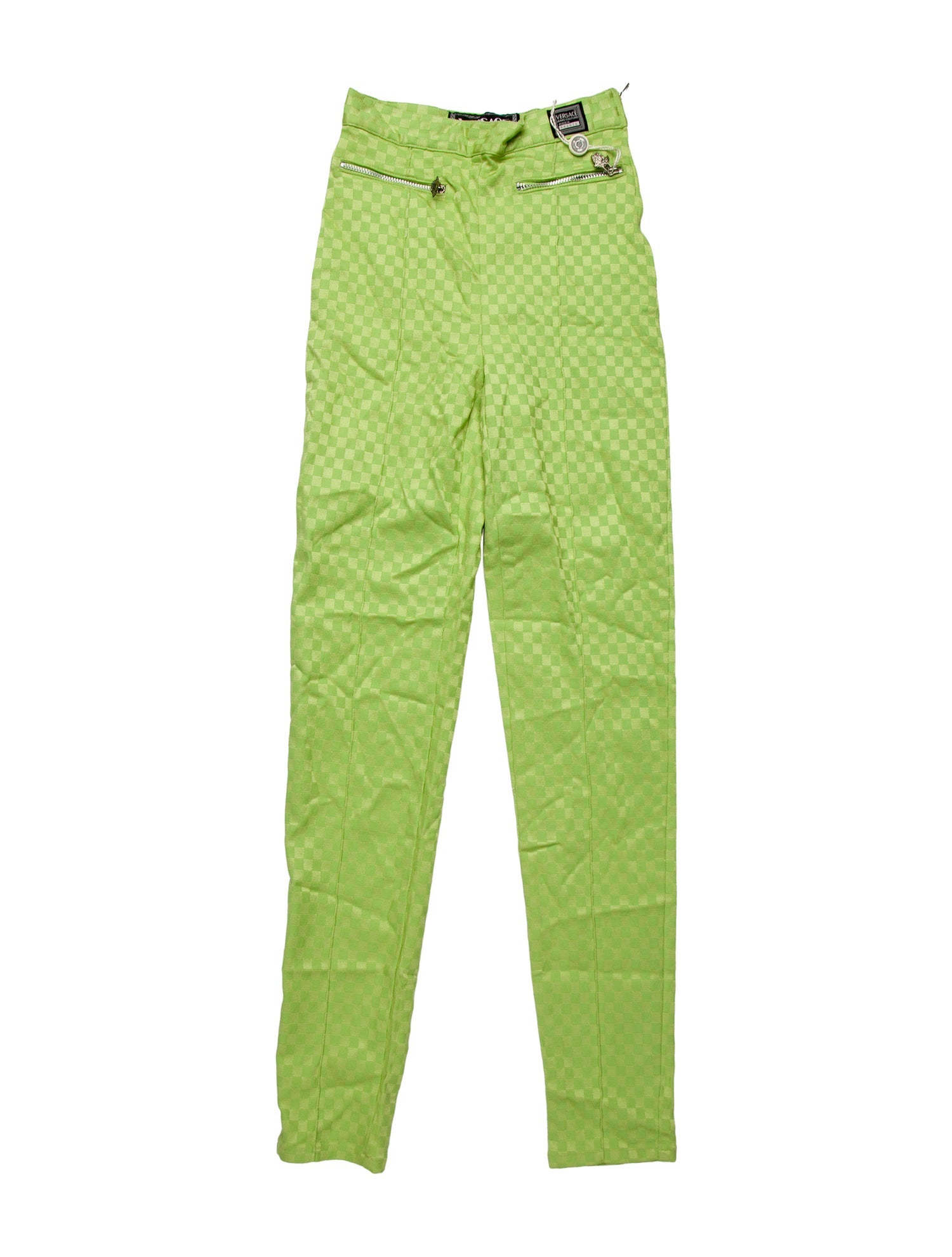 Versace Jeans Couture Plaid Print Skinny Leg Pants