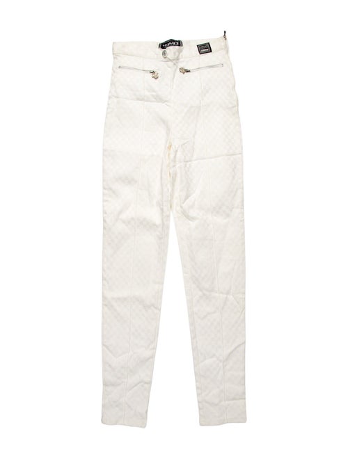 Versace Jeans Couture Plaid Print Skinny Leg Pants