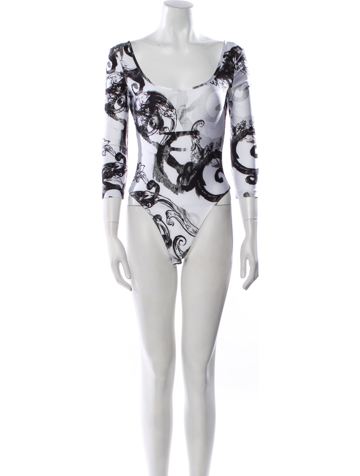 Versace Jeans Couture Floral Print Scoop Neck Bodysuit