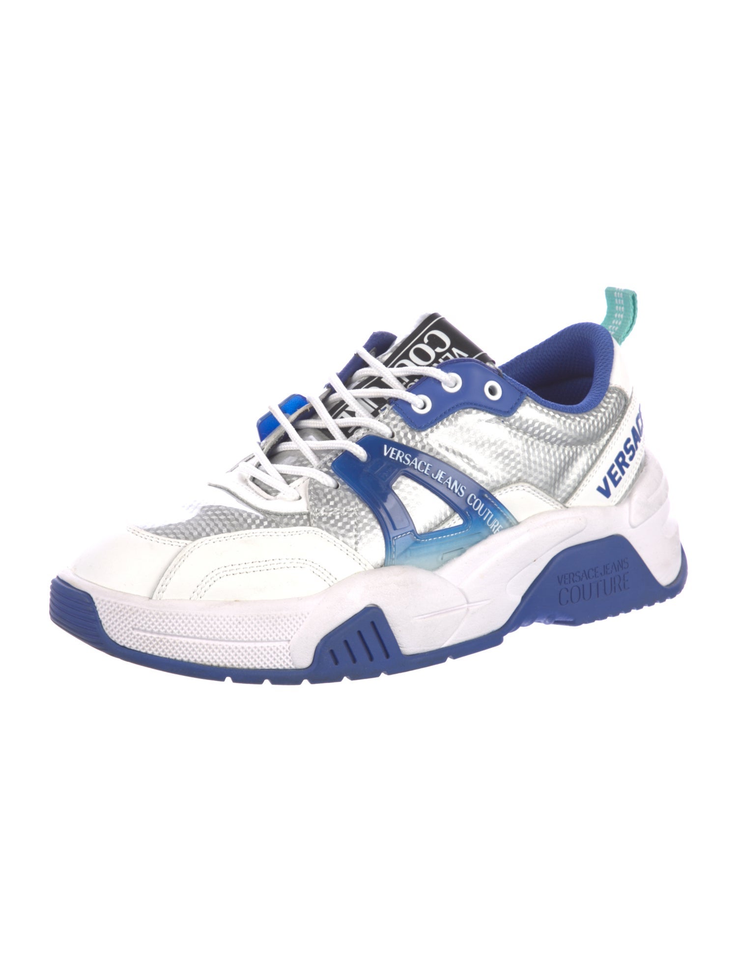 Versace Jeans Couture Leather Printed Athletic Sneakers