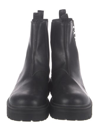 Versace Jeans Couture Leather Graphic Print Boots