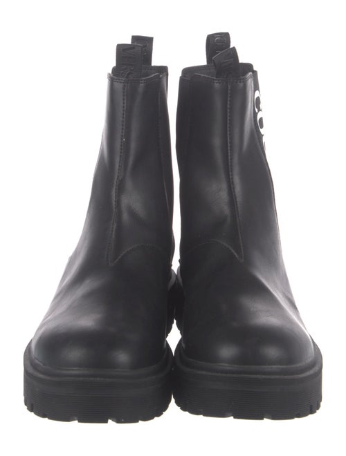 Versace Jeans Couture Leather Graphic Print Boots